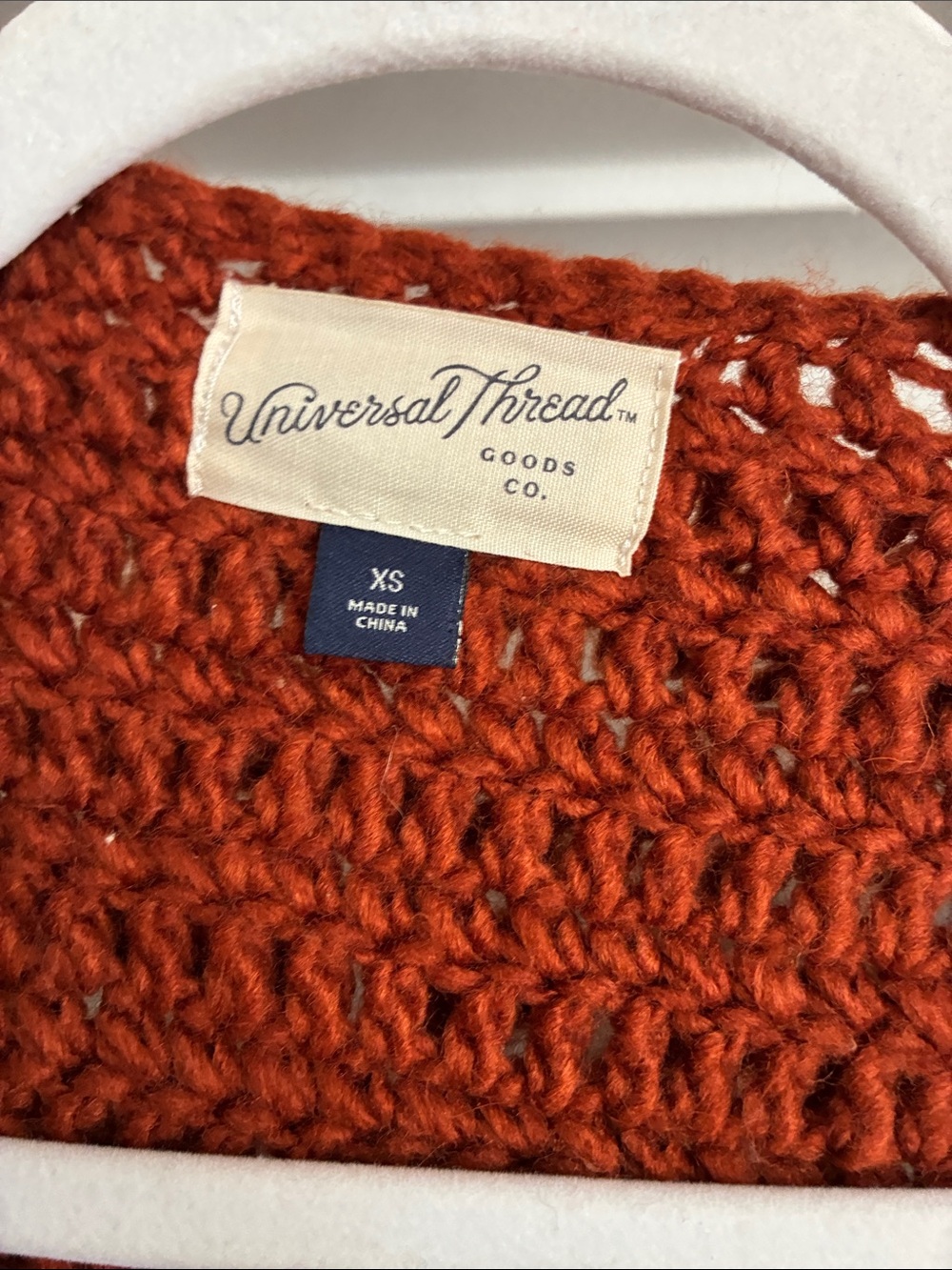 70s Vintage Revival Vibes Fall / Autumn Core Rust Cardigan Sweater Oversized - Picture 2 of 6